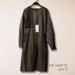 新品・未使用 デニム切替 ノーカラーコート THE SHOP TKのサムネイル