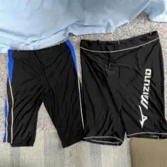 Mizuno 競泳水着 黒と青 XO