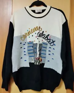 アダバット adabat メンズニット ウールセーター 音楽隊刺繍 ゴルフにも