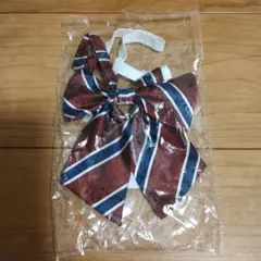 茶色と青のストライプリボン　女子高生　制服　コスプレ