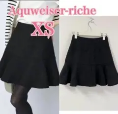 アプワイザーリッシェ♡ツイードペプラムミニスカート 黒