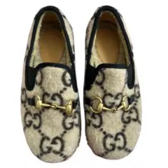 美品　GUCCI　グッチ　スリッポン　ローファー　ホースビット　モカシン　ウール