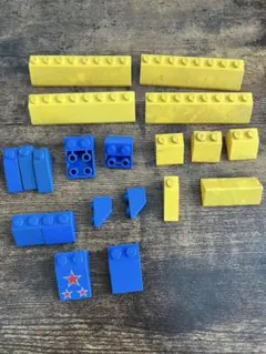 LEGO レゴ 青黄 屋根パーツ スロープ まとめ 星柄プリント入り