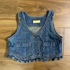 ANGEL LOVE⭐︎デニムベスト フリル付き 重ね着 90㎝