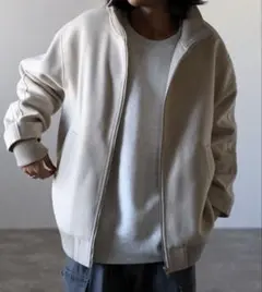 CREARE -LINO オーバーサイズ メルトン　リブブルゾン　ジャケット