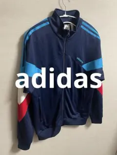 adidas トラックジャケット　ネイビー　赤　ジャージ