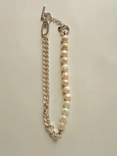 icb パールとシルバーコンビ ネックレス