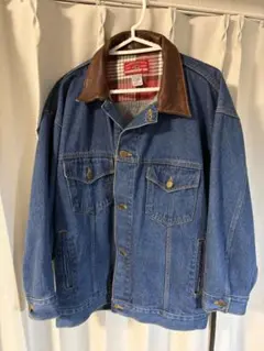 デニムジャケット　マルボロMarlboro 襟本革レザー　90s gジャン　ジー