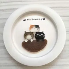 シーグラスアート　ねこ鍋　猫　ネコ