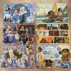 ディズニー ジグソーパズル 6枚 アナ雪 モアナ　3ステップパズルのサムネイル