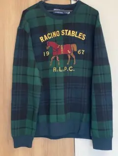 【激レア】ポロラルフローレン スウェット ギンガムチェック 刺繍 グリーン XL