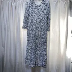 ZARA 水玉模様 七分袖ロングワンピース