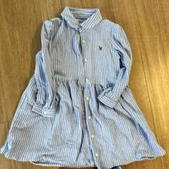 ラルフローレン　ワンピース　ストライプ長袖シャツ 24M(80-90)