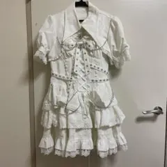 マーブル ゴスロリ フリルホワイトシャツ サテン - メルカリ