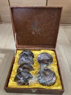 【新品未使用】　珠光　純銅製　茶器碗　急須　皿5枚セット