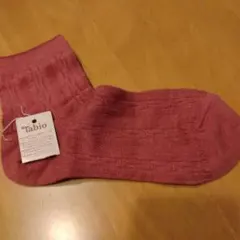 Tabio リブ編み ピンクソックス フリーサイズ