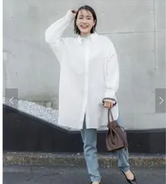 美品★coca サイドスリットオックスシャツ　長袖シャツ　オーバーシャツ
