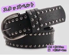 スタッズベルト　黒　ウエスタン　Y2K　ロック　ストリート　ユニセックス