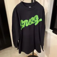 90s 紺タグStüssy ロンT長袖 ブラック　ストリート　長袖　ビンテージ