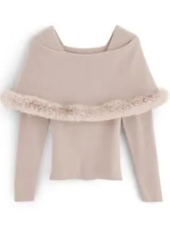 【即購入◎】❁GRL ファー付きケープ風ニットトップス❁