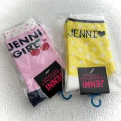 JENNI ジェニィ ドット柄 クルーソックス 2足セット 19-21cm