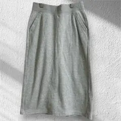 ユニクロ　ボアスウェットスカート　タイトスカート　シンプル　グレー　M