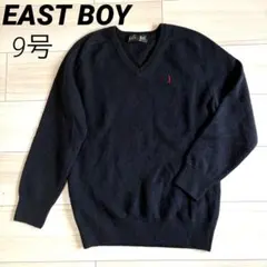EAST BOY ニット　ラムウール　ワンポイント　ネイビー　イーストボーイ