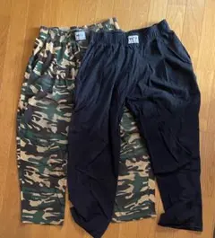Slim alive ボディビル バギーパンツ（迷彩＋黒）2点セット