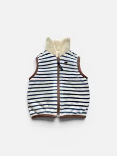 MIKIHOUSE リバーシブルベビーベスト（ストライプ/フリース）
