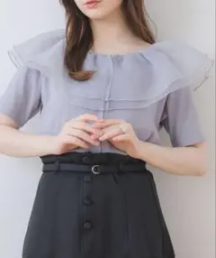 極美品【Apuweiser-riche】洗えるボウ風ブラウス ネイビー - メルカリ