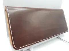新品 イタリアンレザー 長札入れ 牛本革 一枚革 オールレザー ブラウン 本皮