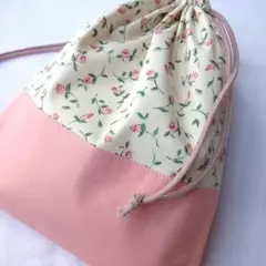リバティ お着替え袋 巾着 フローティングフローラ ピンク ローズ 限定