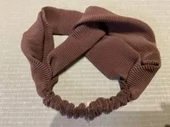 リブ編みブラウンヘアバンド　定価 ¥1430 未使用