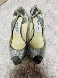 JIMMY CHOO オープントゥ　ミュール　サンダル　23.5cm グリッター
