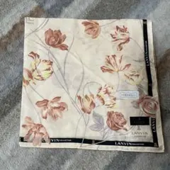 LANVINシルク混花柄大判ハンカチ　新品
