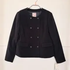 新品タグ PART2 ノーカラージャケット ダブルボタン 濃青 9AR ネイビー