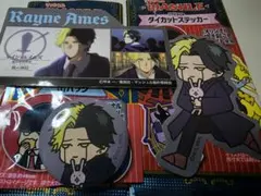 マッシュル レインエイムズ ダイカットステッカー二種 缶バッジ