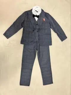 zz.luxi フォーマルスーツ 150 グレー・チェック柄