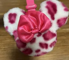 ディズニーリゾート　ミニーマウス　耳当て　イヤマフ　ヒョウ柄ピンク