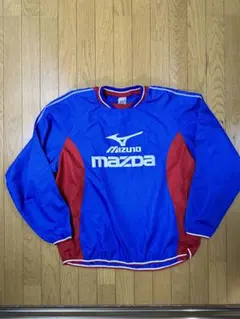 【美品】MIZUNO ナイロンシャツ O ブルー×レッド