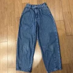 GU ジーユー バレルレッグジーンズ デニム S（140）　女の子のサムネイル