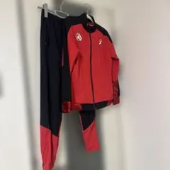 ASICS ジャージセット レッド/ブラック