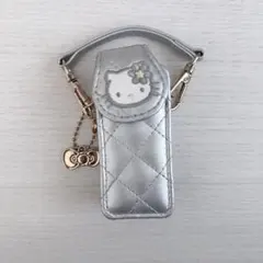 キティ キルティング リップケース シルバー