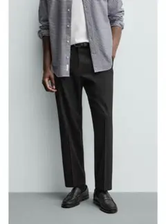 新品未使用☆ZARA ウールストライプフレアスラックス グレー EU40 完売