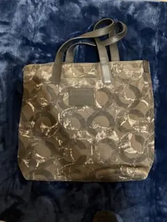 coach ダークブラウン 抽象模様 トートバッグ