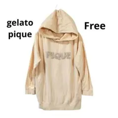gelato pique ピンク ベージュフード付き パーカー Free