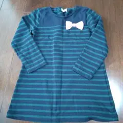 ストライプ長袖ワンピース 130cm