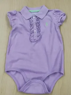 ラルフローレン　紫色ポロシャツスタイル　ベビー　ロンパース　9m　75㎝