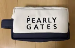 【新品未使用】PEARLY GATESラウンドポーチ　白✖️紺　ゴルフのサムネイル