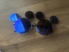 ブルー ブラック サングラス 交換レンズ付き